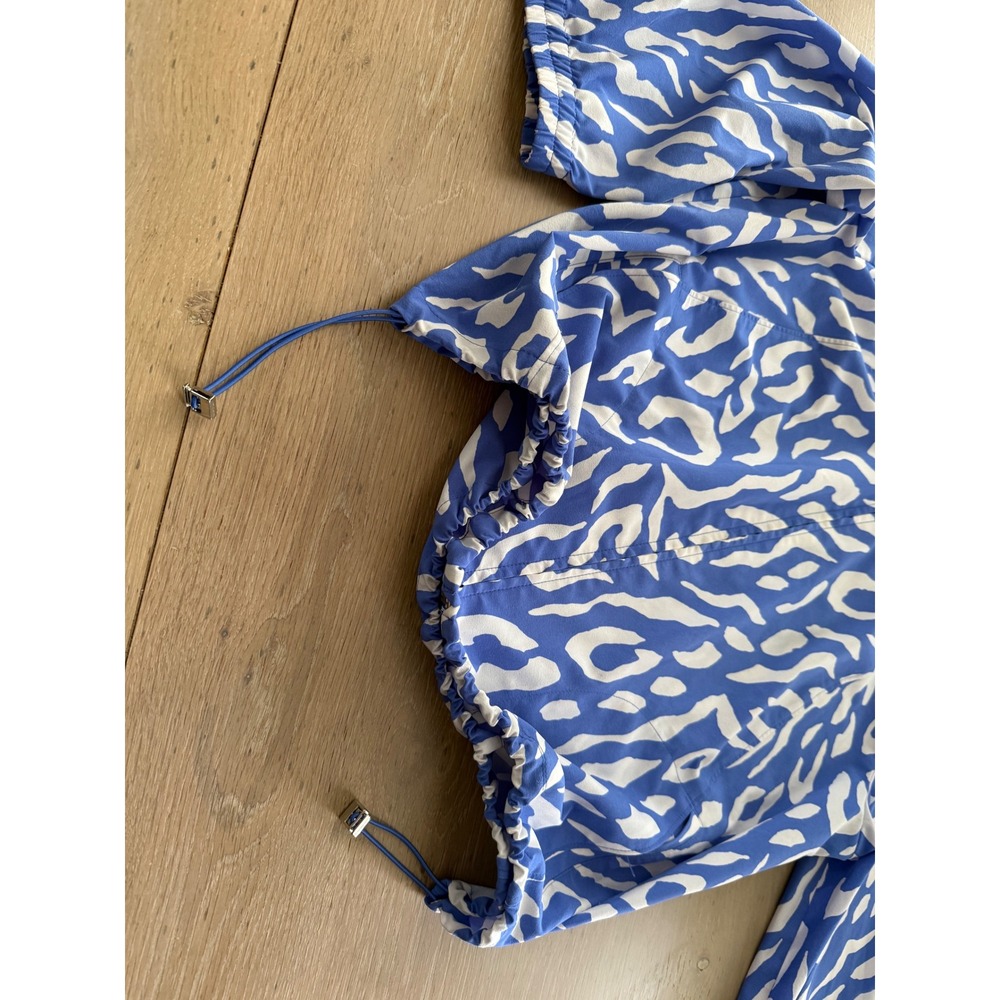 Zenergy by Chicos Women's Blue White Print Zip Up Long Sleeve Jacket Plus Size 2 - Picture 8 of 9